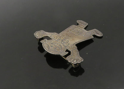 MEXICO 925 Sterling Silver  Vintage Happy Little Girl Brooch Pin  BP8489