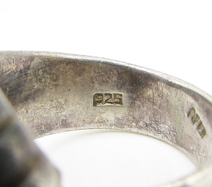 925 Sterling Silver  Vintage Linear Wrapped Band Ring Sz 8  RG3364