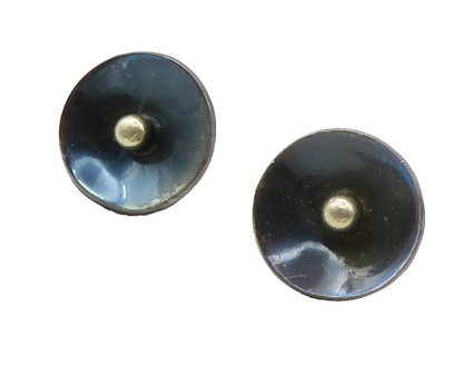 MEXICO 925 Sterling Silver Vintage Round Non Pierce Screw Back Earrings EG7697