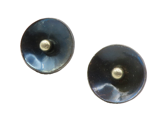 MEXICO 925 Sterling Silver Vintage Round Non Pierce Screw Back Earrings EG7697