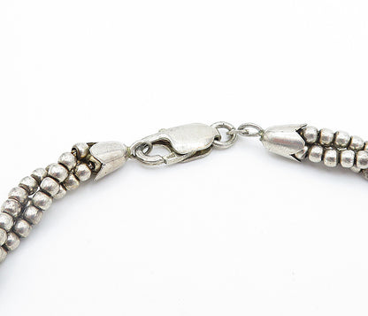 925 Sterling Silver Vintage Multi Strand Beaded Necklace & Bracelet Set TR1063