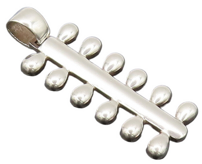 925 Sterling Silver Vintage Pendant ESTELLE Solid Water Droplets Row  PT22581