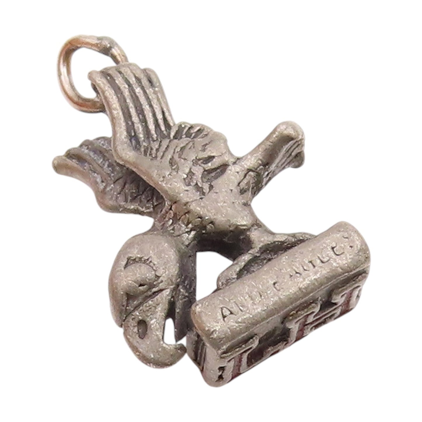 925 Sterling Silver Vintage Dark Tone Petite Bird Statue Pendant  PT15966