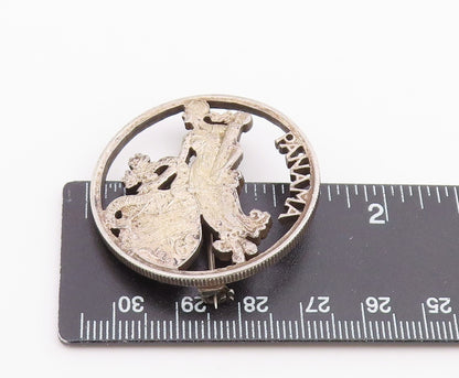 925 Sterling Silver  Vintage Panama Goddess Cutout Brooch Pin  BP10050