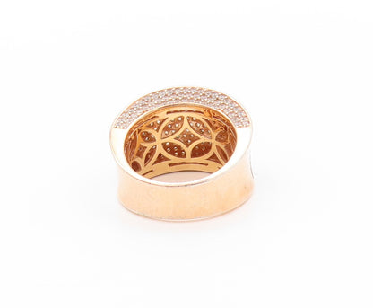 925 Sterling Silver Vintage Ring Gold Plated Champagne CZ Inlay  Sz 7  RG32559