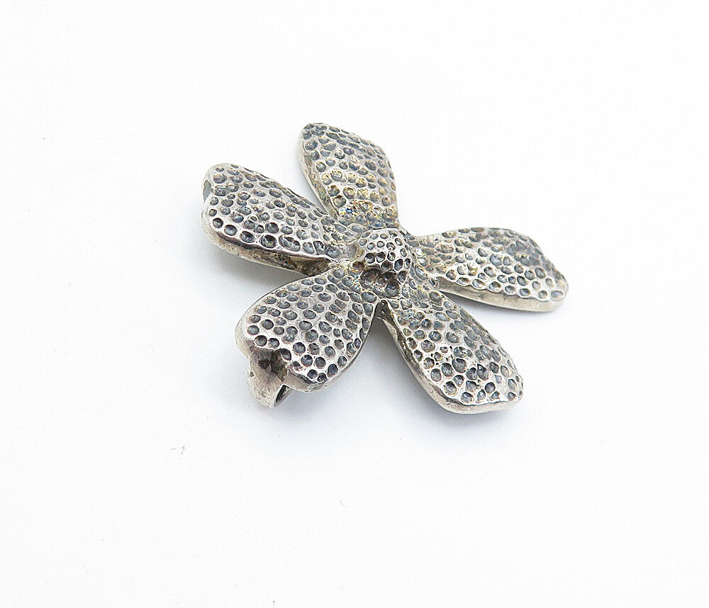 SILPADA 925 Sterling Silver  Vintage Oxidized Hammered Flower Pendant  PT4494
