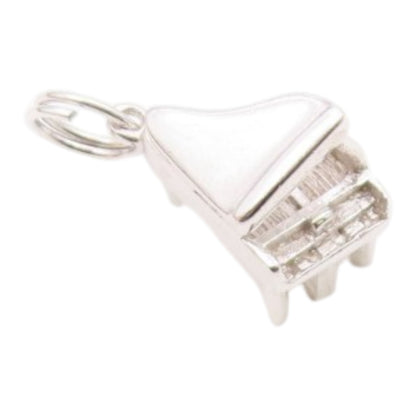 925 Sterling Silver  Vintage Shiny Grand Piano Musician Motif Pendant  PT18819