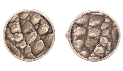 925 Sterling Silver Vintage Cuff Links PAMELA BLOOM Bubble Effect Carved TR3777