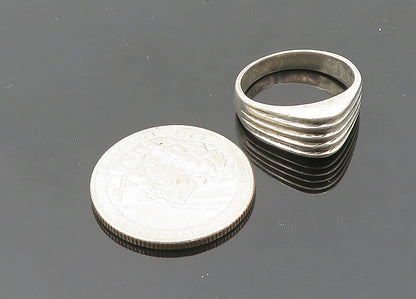 925 Sterling Silver  Vintage Shiny Ribbed Dome Band Ring Sz 7  RG20843