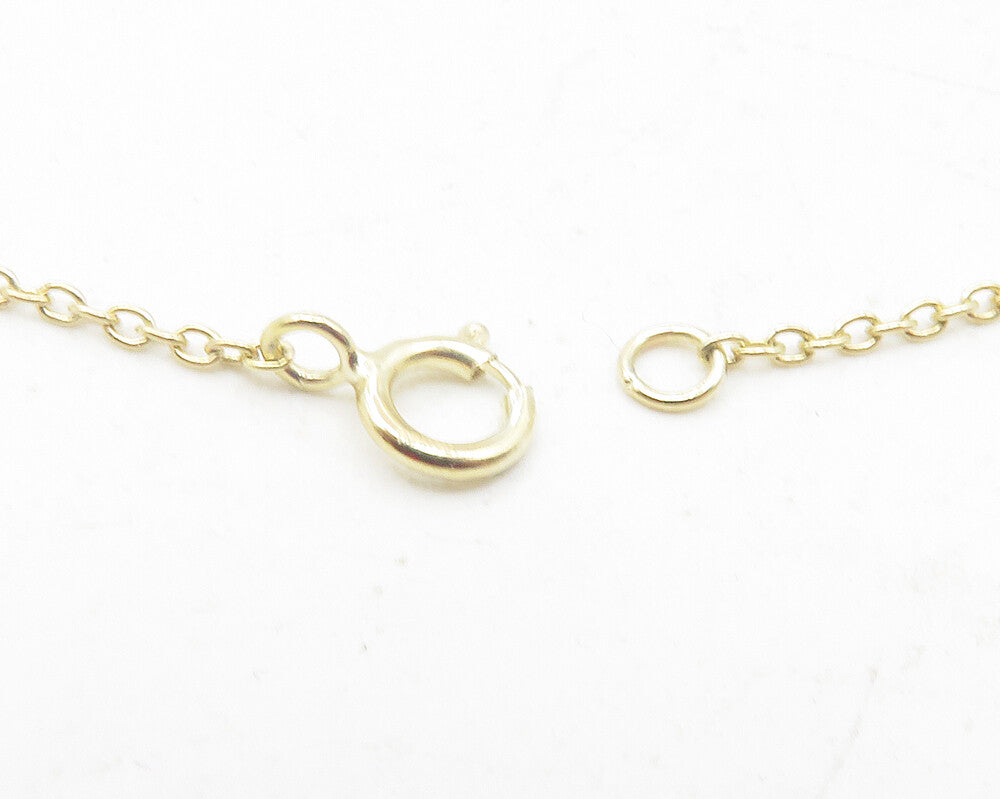 925 Sterling Silver  Cubic Zirconia Gold Plated Heart Chain Necklace  NE2052