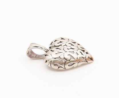 JEZLAINE 925 Sterling Silver  Vintage Swirl Love Heart Dome Pendant  PT17044