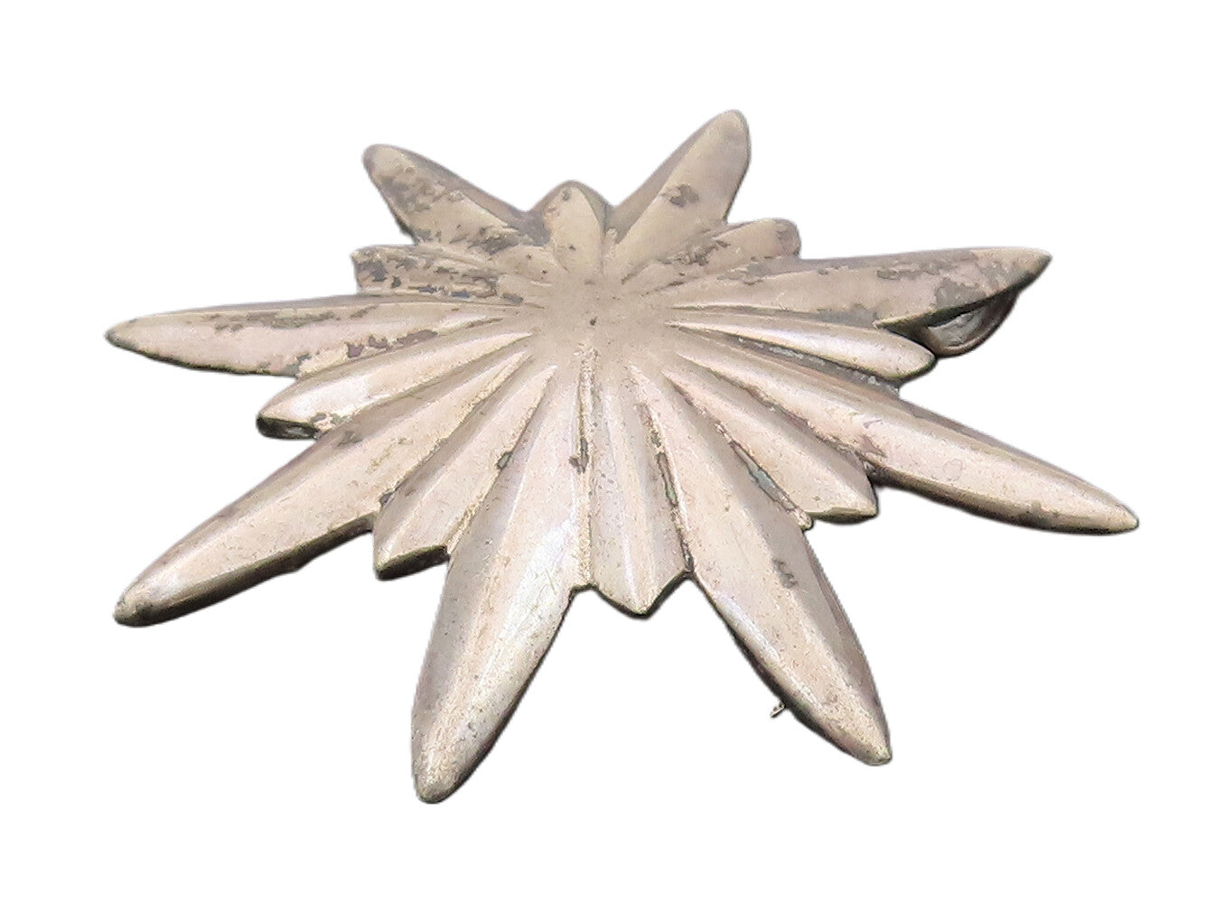 925 Sterling Silver  Vintage Minimalist Christmas Star Dome Brooch Pin BP10253