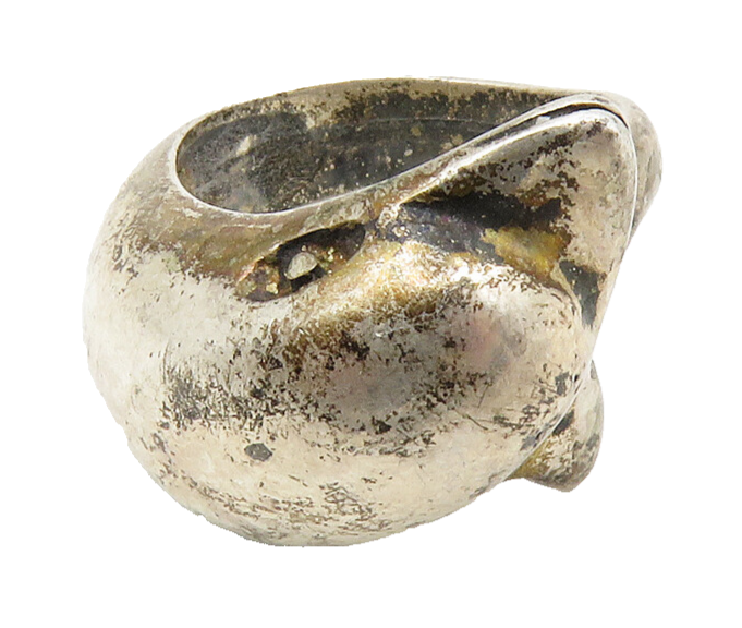 925 Sterling Silver  Vintage Dark Tone Dolphin Motif Band Ring Sz 5  RG13986