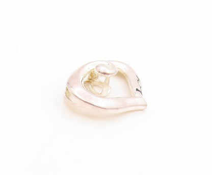 925 Sterling Silver Vintage Pendant Swirly Twisted Open Love Heart Charm PT25804