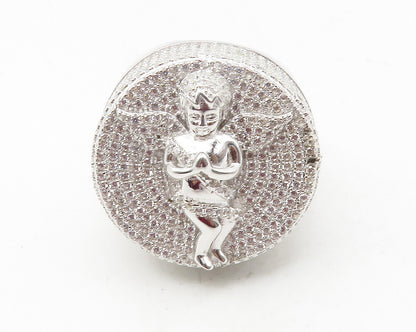 925 Sterling Silver  Cubic Zirconia Praying Angel Cocktail Ring Sz 10  RG11919