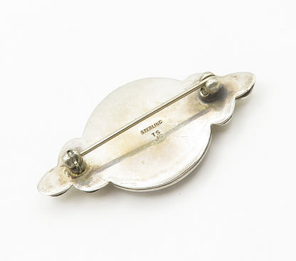 JENNY TOM SCHLECHT 925 Silver  Vintage Carnelian Floral Brooch Pin  BP6003