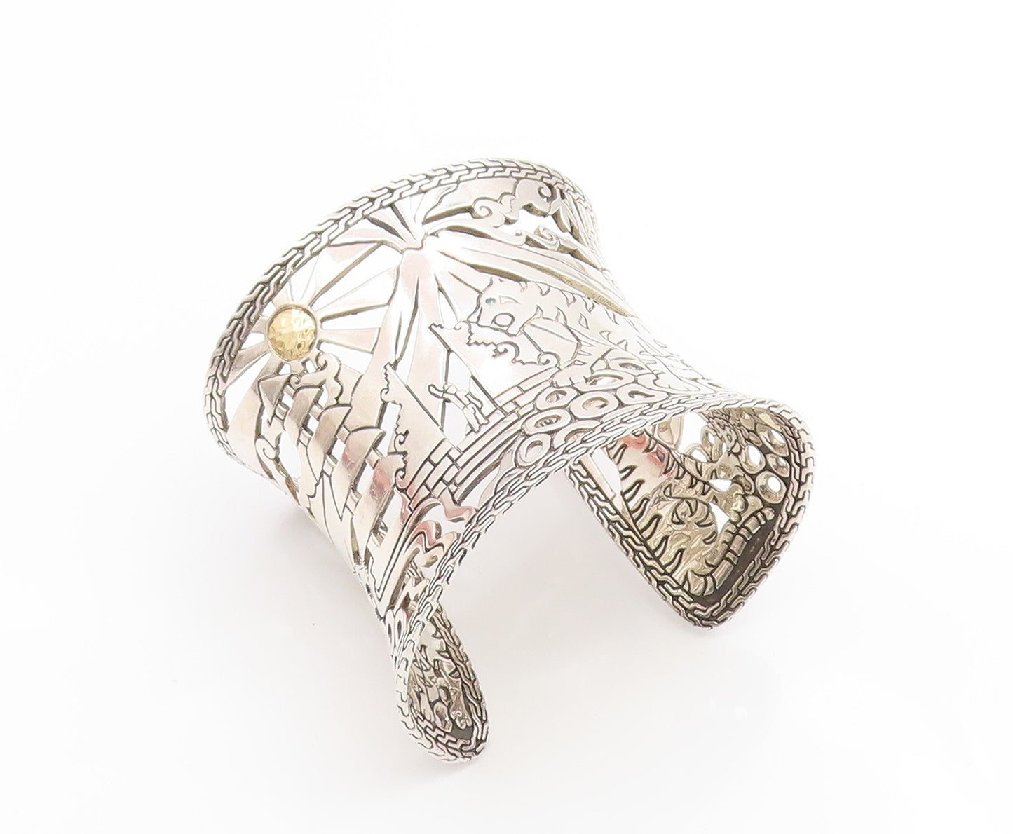 925 Sterling Silver Vintage Bracelet JOHN HARDY Large Macan Rare BT11910