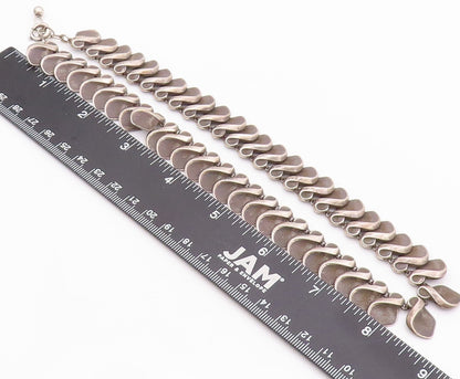 925 Sterling Silver Vintage Necklace DENMARK Dark Tone Designer Cut Band NE4500