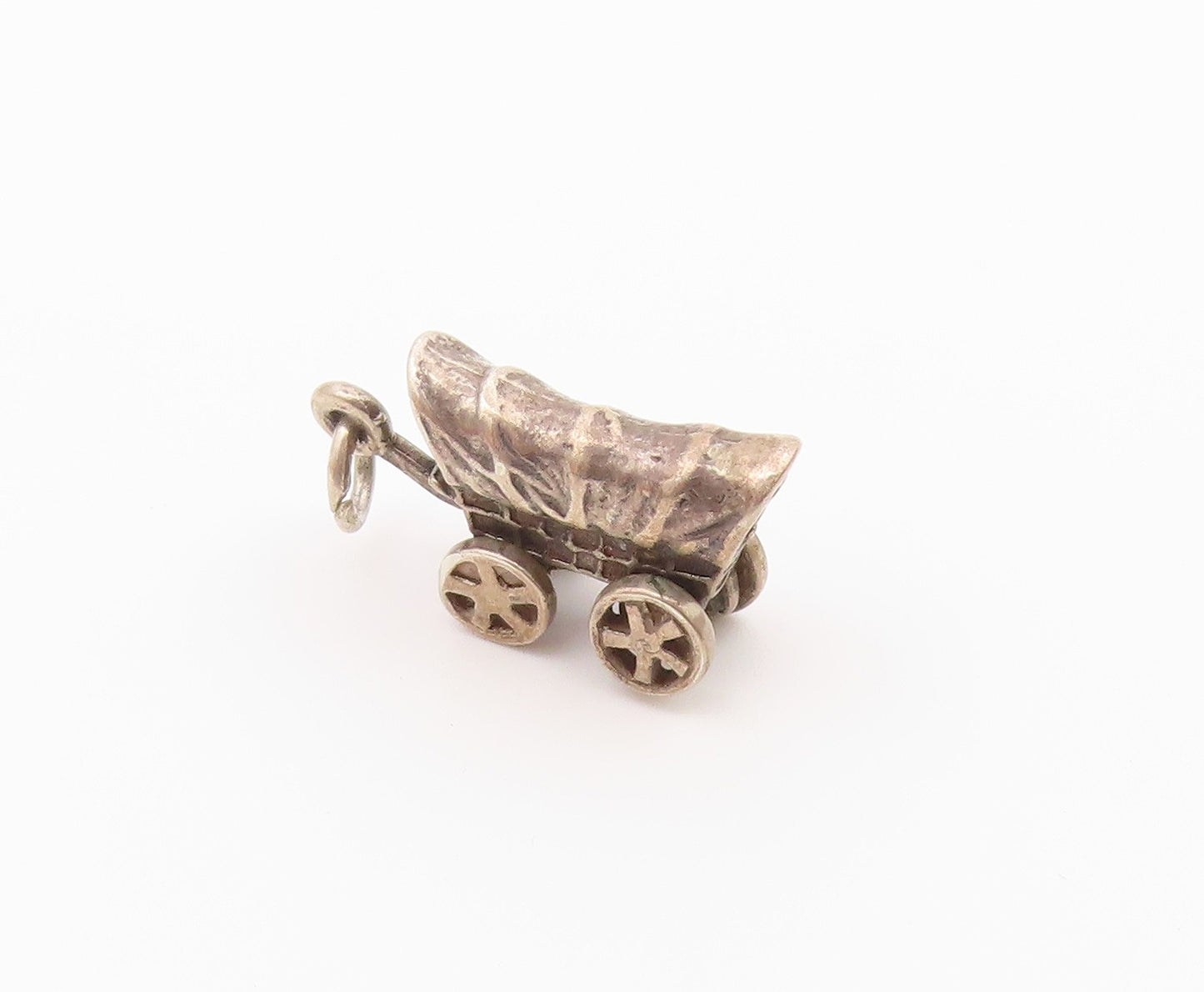 925 Sterling Silver  Vintage Petite Old Fashioned Carriage Pendant  PT18169