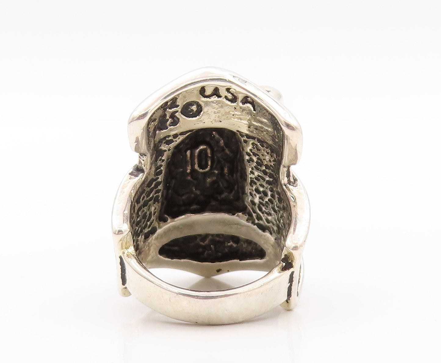 925 Sterling Silver Vintage Ring G&S USA Eagle Biker Design  Sz 9  RG32306