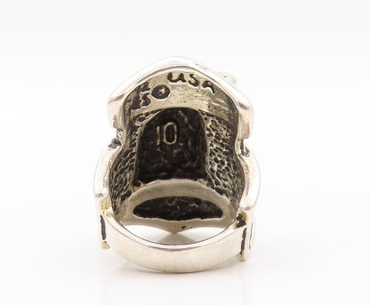 925 Sterling Silver Vintage Ring G&S USA Eagle Biker Design  Sz 9  RG32306