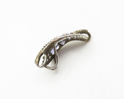 925 Sterling Silver  Vintage Tanzanite Cluster Twist Pendant  PT14852