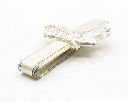 HICKOK 925 Sterling Silver  Vintage Floral Cowboy Book Money Clip  TR1961