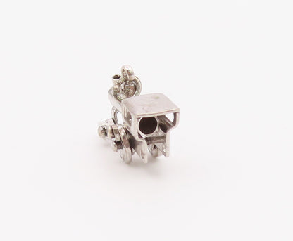 925 Sterling Silver  Vintage Petite Shiny Train Car Drop Pendant  PT17301