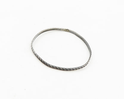 925 Sterling Silver  Vintage Oxidized Wheat Pattern Bangle Bracelet  BT7750