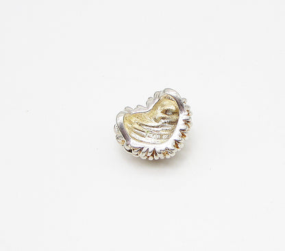 925 Sterling Silver  Vintage Twisted Cable Love Heart Slider Pendant  PT2357