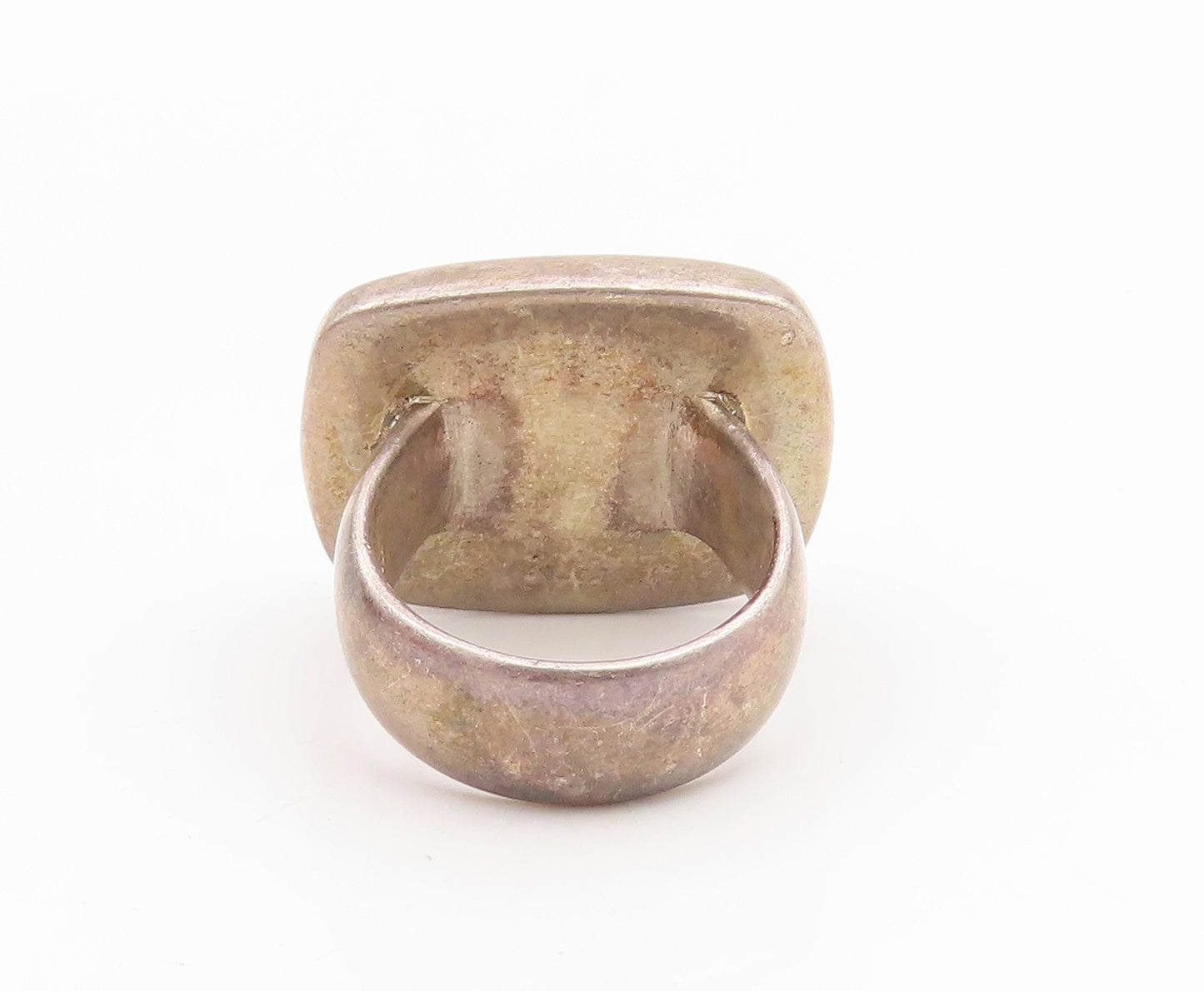 925 Sterling Silver Vintage Ring Mother Of Pearl Geometric Band  Sz 6  RG35337
