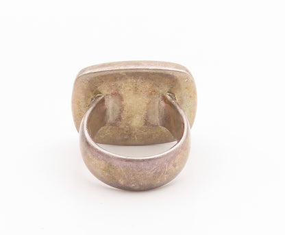 925 Sterling Silver Vintage Ring Mother Of Pearl Geometric Band  Sz 6  RG35337