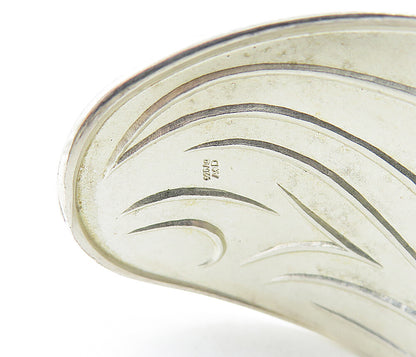 DESIGNER 925 Sterling Silver  Shiny Swirl Etched Pattern Cuff Bracelet  BT3055