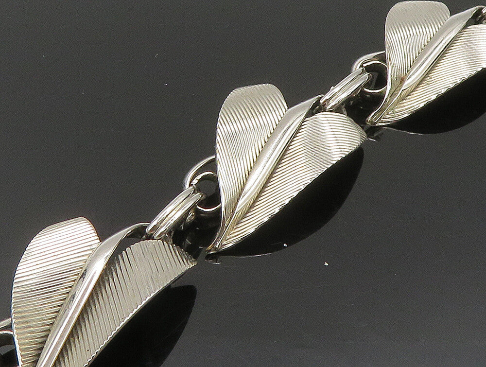 NAPIER 925 Silver  Vintage Linear Textured Pointed Abstract Bracelet  BT9452