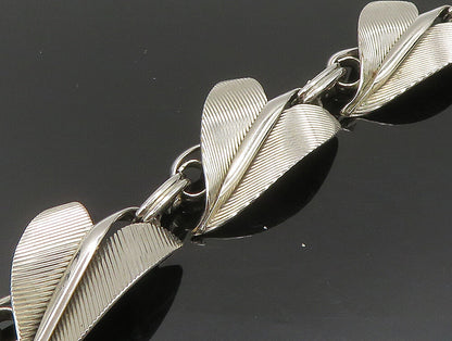 NAPIER 925 Silver  Vintage Linear Textured Pointed Abstract Bracelet  BT9452