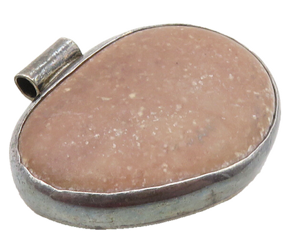 925 Sterling Silver  Vintage Minimalist Jasper Dark Tone Slide Pendant  PT7414
