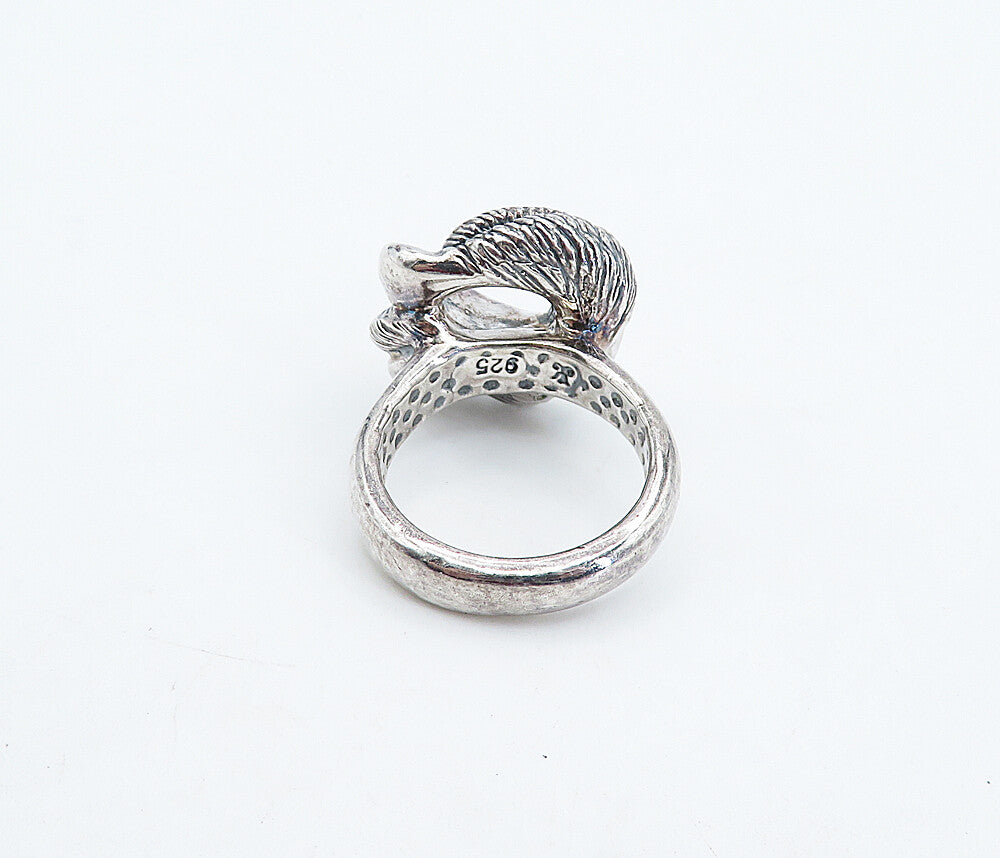 925 Sterling Silver  Vintage Shiny Etched Twist Knot Band Ring Sz 8.5  RG4865