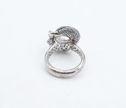 925 Sterling Silver  Vintage Shiny Etched Twist Knot Band Ring Sz 8.5  RG4865