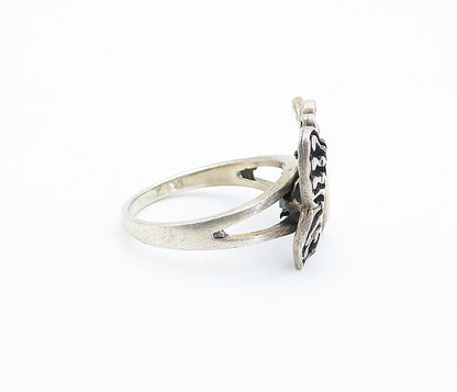 925 Sterling Silver  Vintage Butterfly Motif Split Band Ring Sz 5.5  RG6261