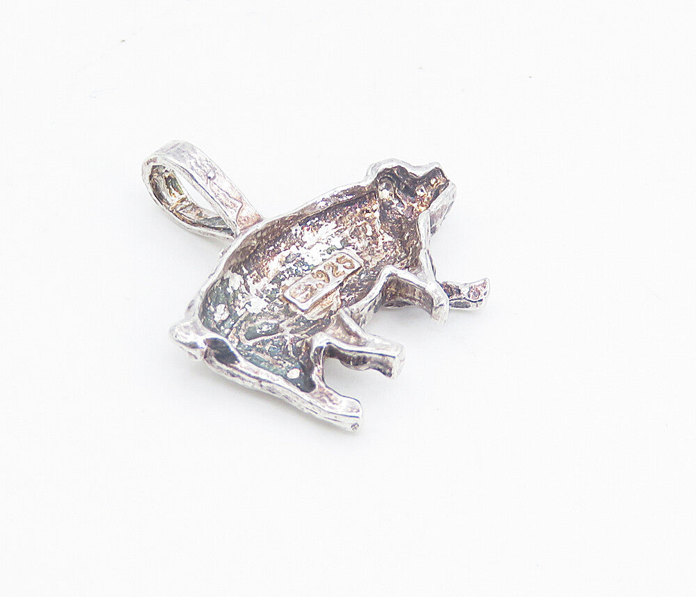 925 Sterling Silver  Vintage Shiny Petite Pig Farm Animal Pendant  PT6192