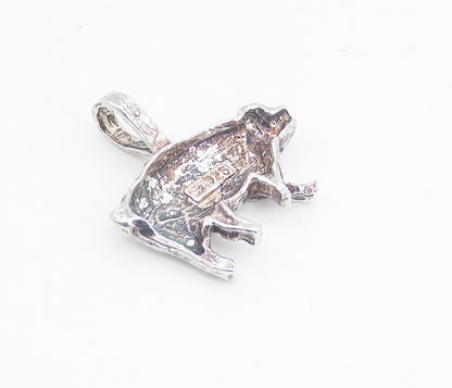 925 Sterling Silver  Vintage Shiny Petite Pig Farm Animal Pendant  PT6192