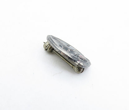 925 Sterling Silver  Vintage Petite Oxidized FTA Shield Brooch Pin  BP2234