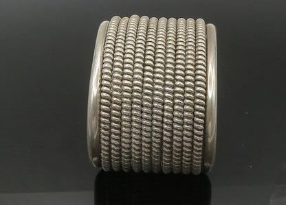 925 Sterling Silver  Vintage Heavy Large Shiny Twist Cuff Bracelet  BT8814