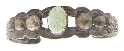 925 Sterling Silver Vintage Bracelet SOUTHWESTERN Oval Turquoise Cuff BT11791