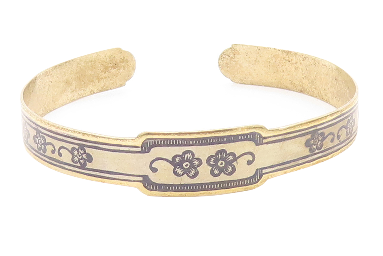 925 Sterling Silver Vintage Bracelet EAST EUROPE Floral Design Etched   BT10899