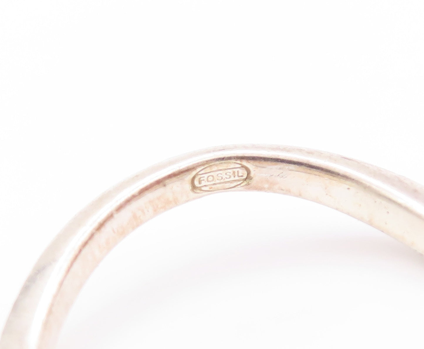 925 Sterling Silver Vintage Ring Infinity Wave Single CZ Stone  Sz 8  RG32806