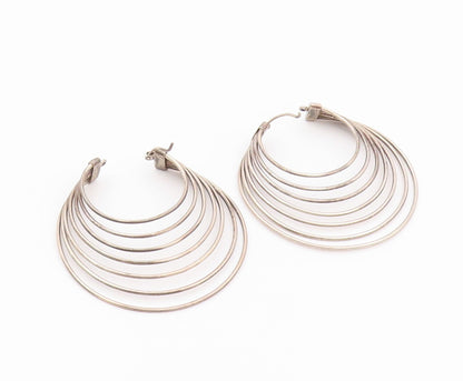 925 Sterling Silver Vintage Earrings Classic Cascade Loop Strand Hoop  EG14531
