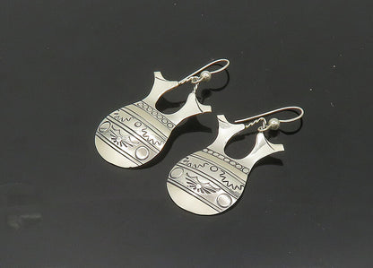 SILVER CLOUD 925 Sterling Silver  Vintage Etched Vase Dangle Earrings  EG10466