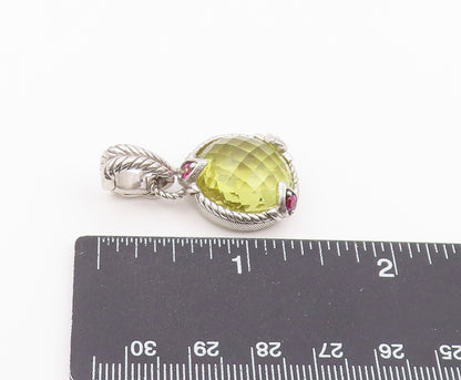 925 Sterling Silver Vintage Pendant JUDITH RIPKA Lemon Quartz Charm  PT26423