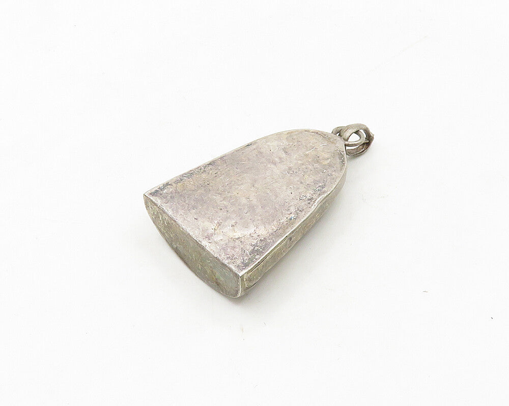 925 Sterling Silver  Vintage Hollow Circle Pattern Bell Shape Pendant  PT14335